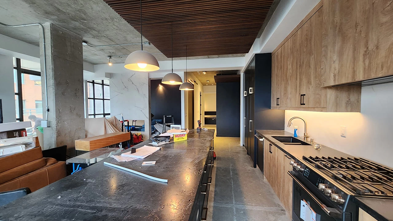 Modern kitchen lighting upgrade in Toronto home