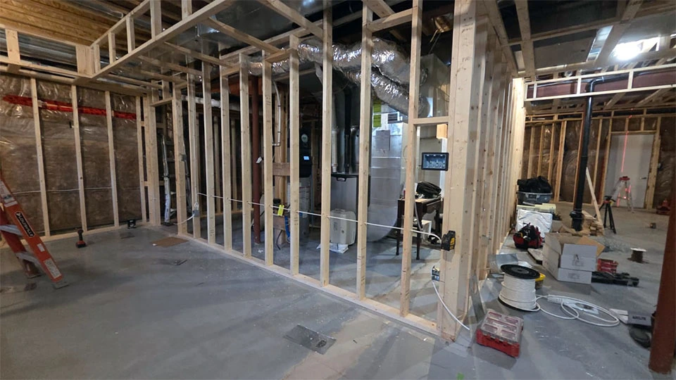 New electrical wiring installed during a home renovation in Ontario